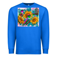 True Royal hummingbirds sunflower Premium Sweatshirt - TumblerDesignByShophia