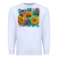 White hummingbirds sunflower Premium Sweatshirt - TumblerDesignByShophia