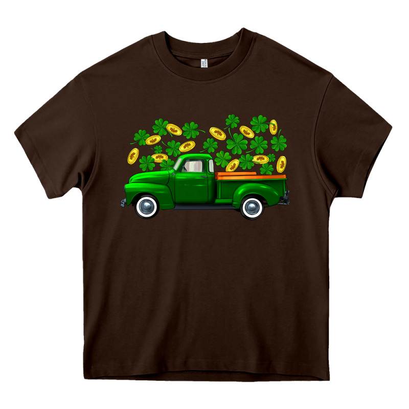 St Patricks Shamrock Gold Truck Heavy Core Tee by FaDigitalArtStudio | Teevron