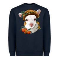 Navy cute baby lamb thanksgiving nancy Heavyweight Sweatshirt - NancyCooperArtShop