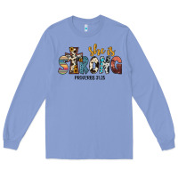 Colony Blue she i̇s strong proverbs 31 25 Long Sleeve Tee - JahusDesignShop