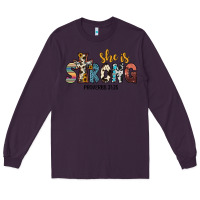 Plum she i̇s strong proverbs 31 25 Long Sleeve Tee - JahusDesignShop