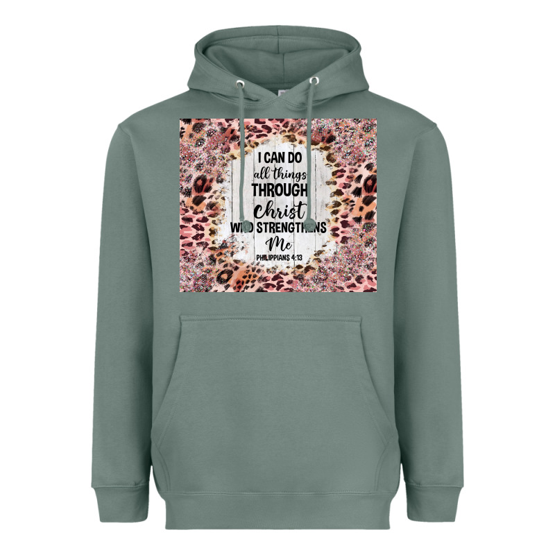 I Can Do All Things With Leopard And Glitter Heavyweight Hoodie by TumblerDesignByShophia | Teevron