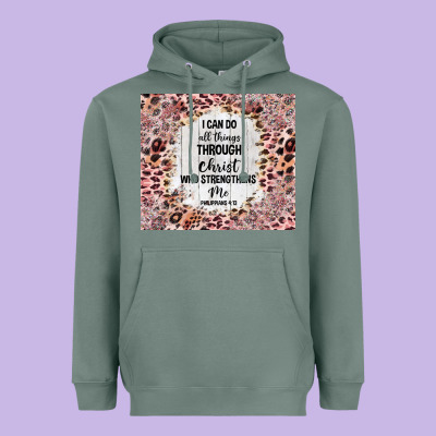 I Can Do All Things With Leopard And Glitter Heavyweight Hoodie Designed By Tumblerdesignbyshophia