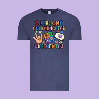 Everyone Communicates Differently Vintage Tee Designed By Maliassmallbusiness