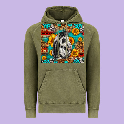 Aztec Sunflowers Horse Vintage Hoodie Designed By Lillyallendesigns