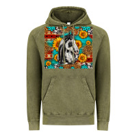 Vintage Olive Aztec Sunflowers Horse Vintage Hoodie - LillyAllenDesigns
