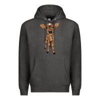 Charcoal Heather Baby cow Premium Hoodie - HowdyJamesFarm