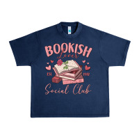 Navy bookish lover social club Urban Heavy Tee - MaliasSmallBusiness