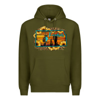 Army Green kansas owl sunset sunflower map Premium Hoodie - JahusDesignShop