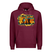 Burgundy kansas owl sunset sunflower map Premium Hoodie - JahusDesignShop