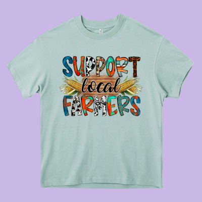 Support Local Farmers Heavy Core Tee Designed By Racoondesign