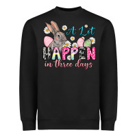 Black A lot can happen in three days Heavyweight Sweatshirt - NancyCooperArtShop
