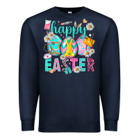 Navy Happy Easter Egg Nurse Premium Sweatshirt - HowdyJamesFarm