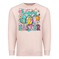 Pale Pink Happy Easter Egg Nurse Premium Sweatshirt - HowdyJamesFarm
