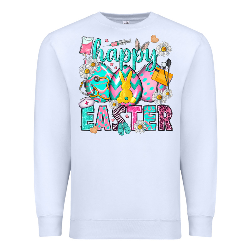 Happy Easter Egg Nurse Premium Sweatshirt by HowdyJamesFarm | Teevron