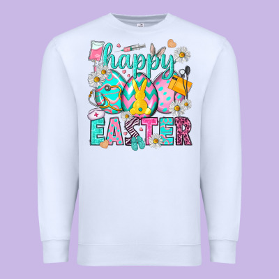 Happy Easter Egg Nurse Premium Sweatshirt Designed By Howdyjamesfarm