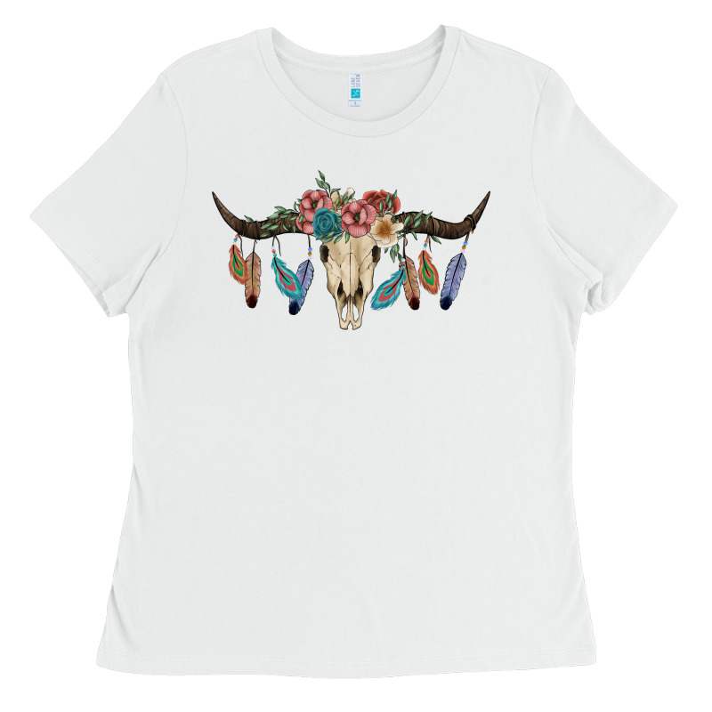 Texas Longhorn Bull Skull Ladies Tee by JahusDesignShop | Teevron