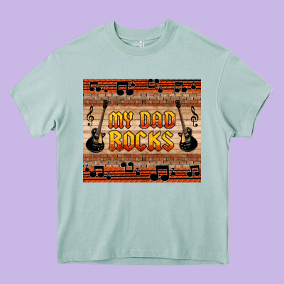 My Dad Rocks Heavy Core Tee Designed By Hra Design Shop