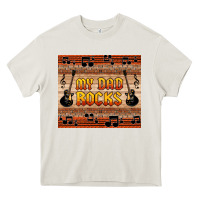 Cream my dad rocks Heavy Core Tee - HRA Design Shop