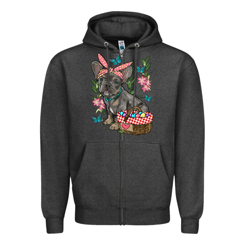 Easter French Bulldog Zipper Hoodie by RanaPortraitStore | Teevron