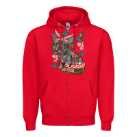 Red easter french bulldog Zipper Hoodie - RanaPortraitStore