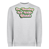 Heather Grey on tuesday we wear beads Heavyweight Sweatshirt - MaliasSmallBusiness