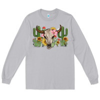 Moon Dust bull skull with cactus Long Sleeve Tee - MaliasSmallBusiness