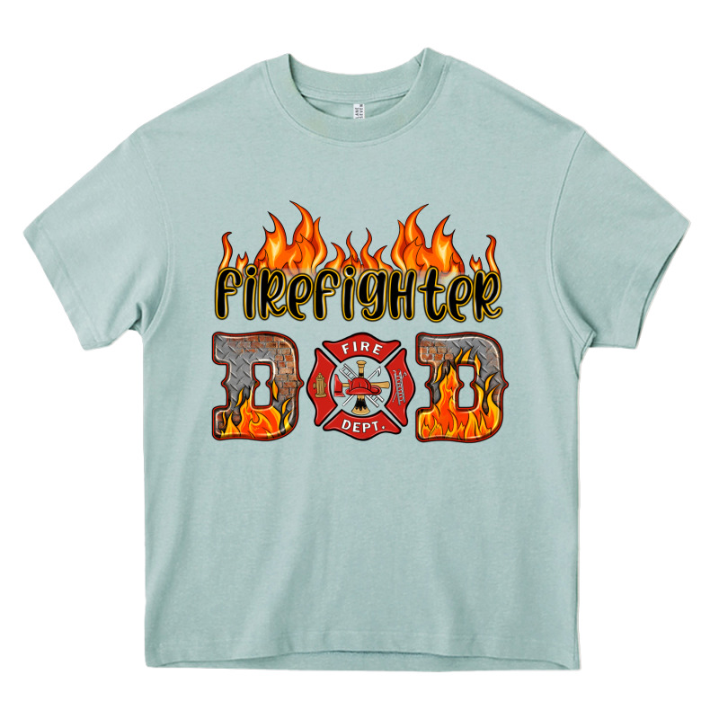 Firefighter Dad Heavy Core Tee by HRA Design Shop | Teevron