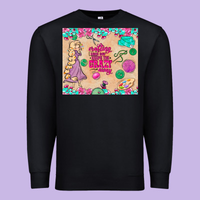 Sewing Crafting Each Day Keeps The Crazy Away Premium Sweatshirt Designed By Tumblerdesignbyshophia
