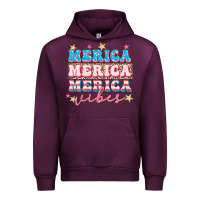 Mauve Wine Merica vibes Urban Hoodie - FaDigitalArtStudio