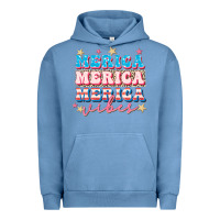 Pigment Pebble Blue Merica vibes Urban Hoodie - FaDigitalArtStudio