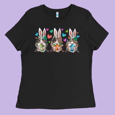 Western Bunny Gnome Ladies Tee Designed By Racoondesign