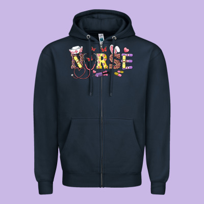 Easter Nurse Zipper Hoodie Designed By Ranaportraitstore