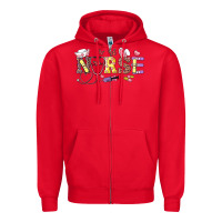 Red Easter Nurse Zipper Hoodie - RanaPortraitStore
