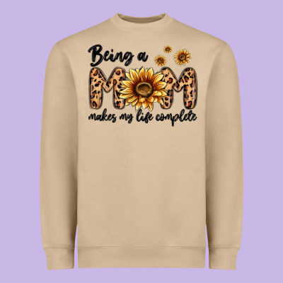 Being A Mom Makes My Life Complete Heavyweight Sweatshirt Designed By Maliassmallbusiness