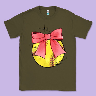 Coquette Softball Bow Classic Tee Designed By Jahusdesignshop