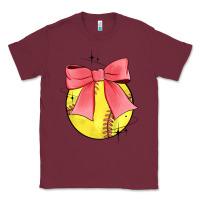 Burgundy coquette softball bow Classic Tee - JahusDesignShop
