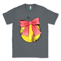 Charcoal Heather coquette softball bow Classic Tee - JahusDesignShop