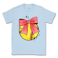 Dusty Blue coquette softball bow Classic Tee - JahusDesignShop