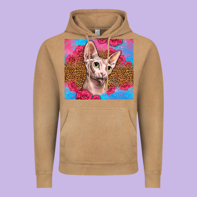 Western Sphynx Cat Vintage Hoodie Designed By Lillyallendesigns