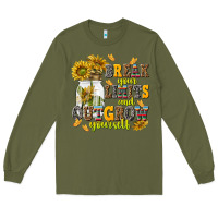Army Green break your limits and outgrow yourself Long Sleeve Tee - NancyCooperArtShop