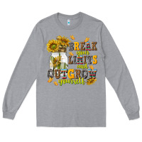 Heather Grey break your limits and outgrow yourself Long Sleeve Tee - NancyCooperArtShop
