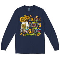 Navy break your limits and outgrow yourself Long Sleeve Tee - NancyCooperArtShop