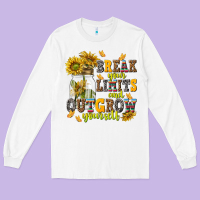 Break Your Limits And Outgrow Yourself Long Sleeve Tee Designed By Nancycooperartshop