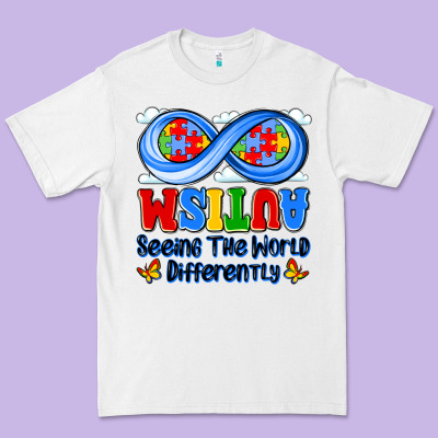 Autism Infinity Seeing The World Differently Premium Tee Designed By Jahusdesignshop