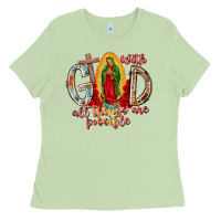 Matcha With God All Things Are Possible Ladies Tee - RacoonDesign