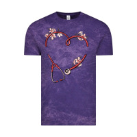 Cloud Purple custom heart stethoscope Vintage Tee - MaliasSmallBusiness