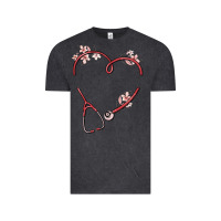Vintage Black custom heart stethoscope Vintage Tee - MaliasSmallBusiness