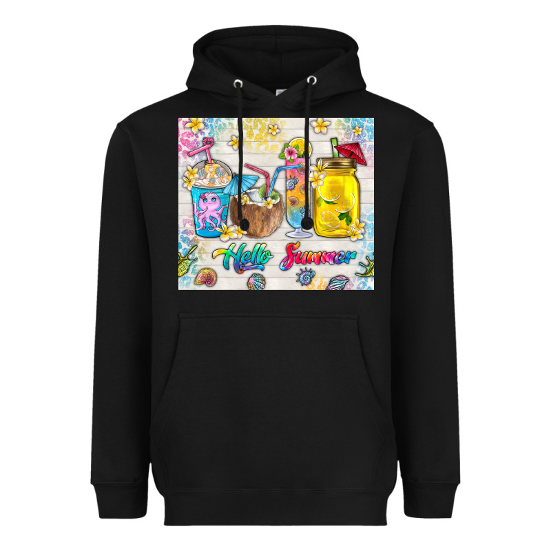 Hello Summer Coffee Cups Heavyweight Hoodie by TumblerDesignByShophia | Teevron